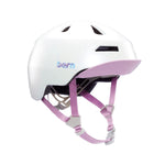 Casque de vélo enfant avec visière Bern Nino 2.0 blanc et rose perle